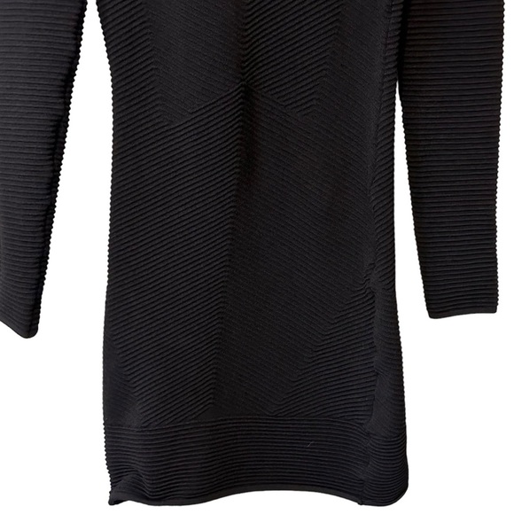 Torn by Ronny Kobo Black Body Con Mini Dress Chevron Knit Size Medium - Picture 6 of 13